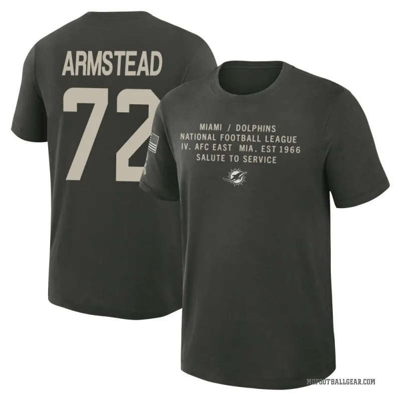 Terron Armstead Men's Green Miami Dolphins Dark/ 2025 Salute to Service Sideline Slub T-Shirt