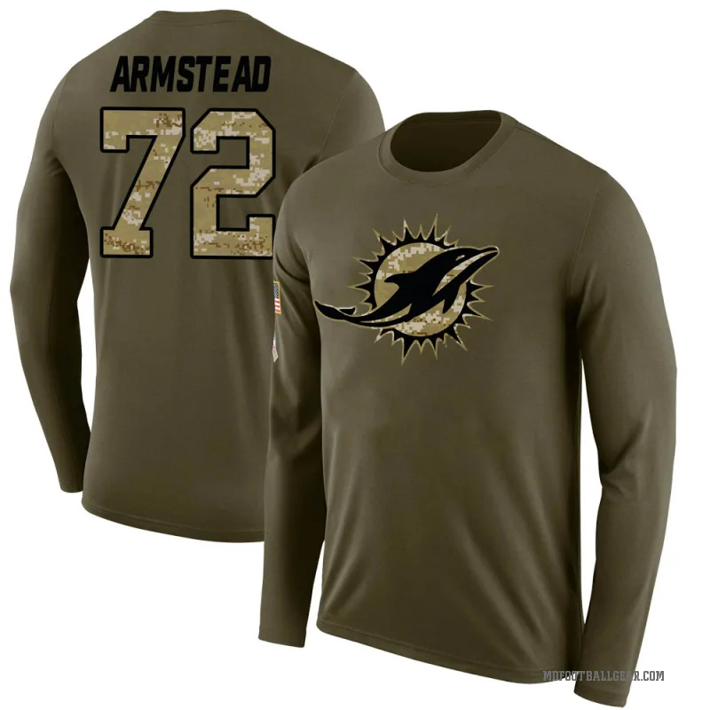 Terron Armstead Men's Olive Miami Dolphins Salute to Service Sideline Long Sleeve T-Shirt