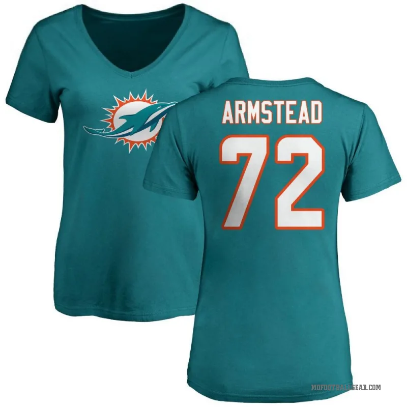 Terron Armstead Women's Aqua Miami Dolphins Logo Slim Fit T-Shirt -
