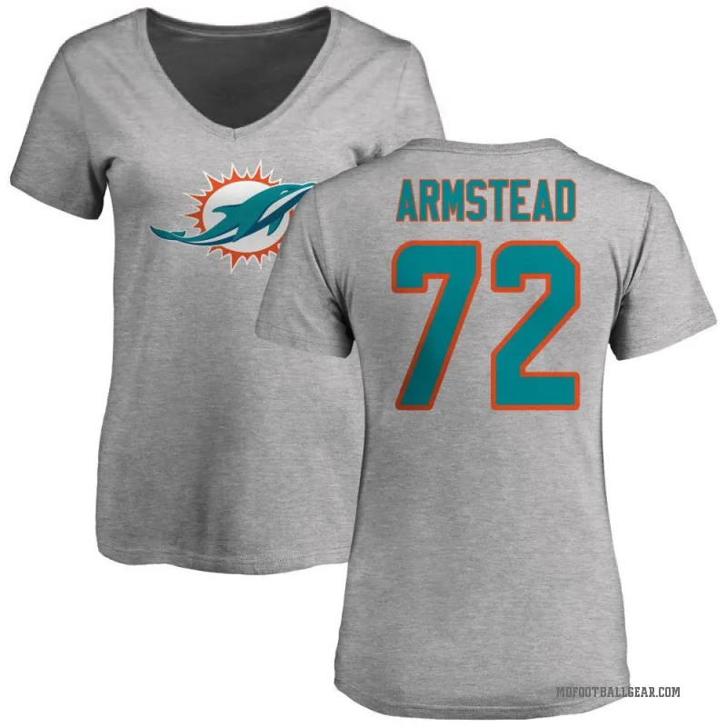 Terron Armstead Women's Ash Miami Dolphins Logo Slim Fit T-Shirt -