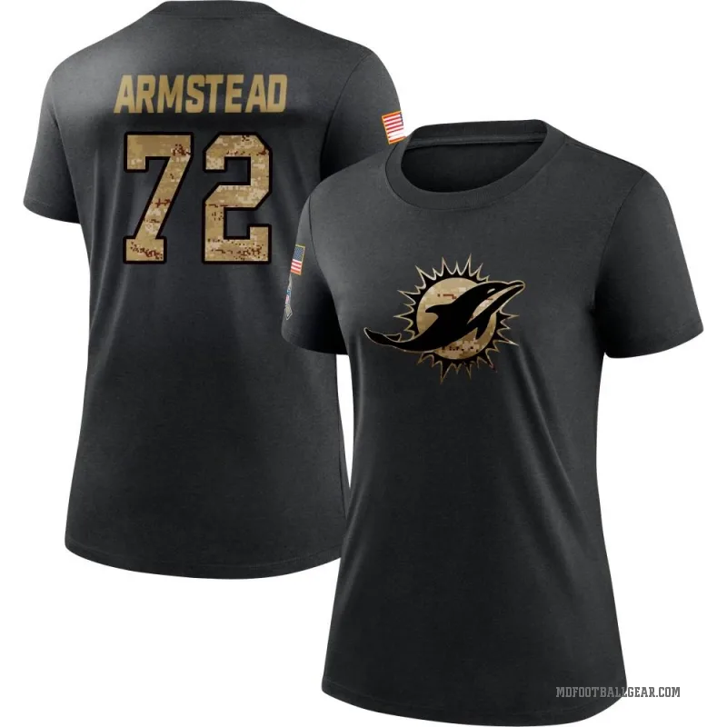 Terron Armstead Women's Black Miami Dolphins 2020 Salute To Service Performance T-Shirt