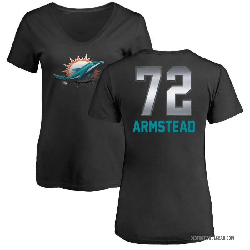 Terron Armstead Women's Black Miami Dolphins Midnight Mascot T-Shirt -