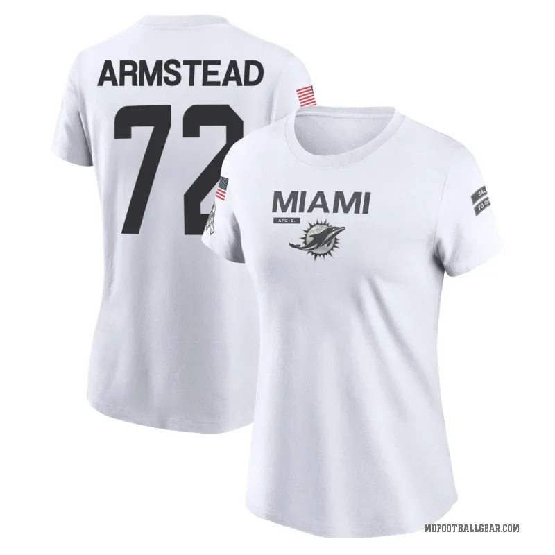 Terron Armstead Women's White Miami Dolphins 2024 Salute to Service Performance T-Shirt