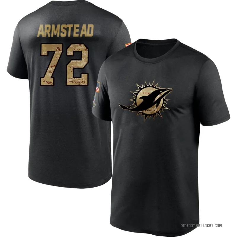 Terron Armstead Youth Black Miami Dolphins 2020 Salute To Service Performance T-Shirt