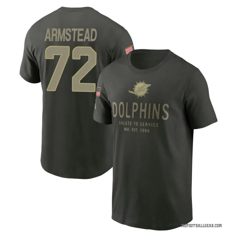 Terron Armstead Youth Green Miami Dolphins Forest/ 2025 Salute to Service Sideline Primary Edge T-Shirt