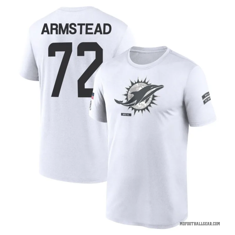 Terron Armstead Youth White Miami Dolphins 2024 Salute to Service Performance T-Shirt