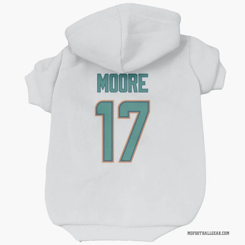 Trey Moore  White Miami Dolphins  Cat & Dog Pet Hoodie