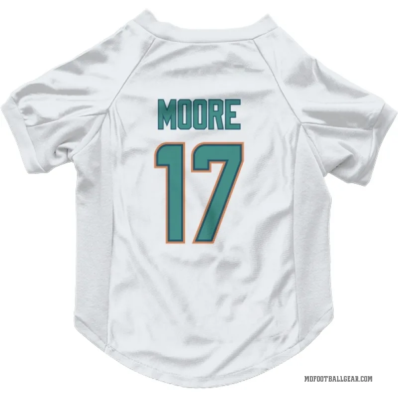 Trey Moore  White Miami Dolphins  Cat & Dog Pet Jersey