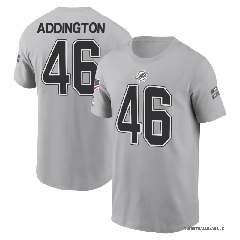 Tucker Addington Men's Gray Miami Dolphins 2024 Salute to Service T-Shirt