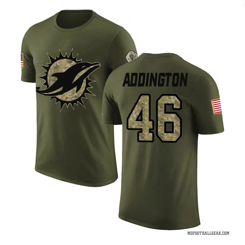 Tucker Addington Men's Olive Miami Dolphins Salute to Service T-Shirt