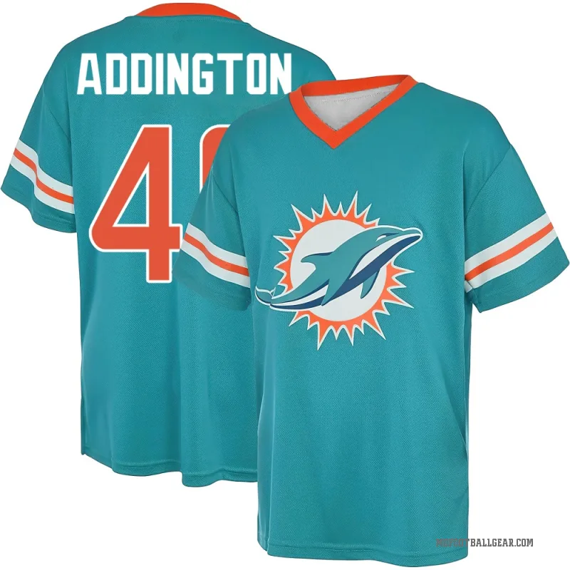 Tucker Addington Youth Aqua Miami Dolphins Game Day V-Neck T-Shirt