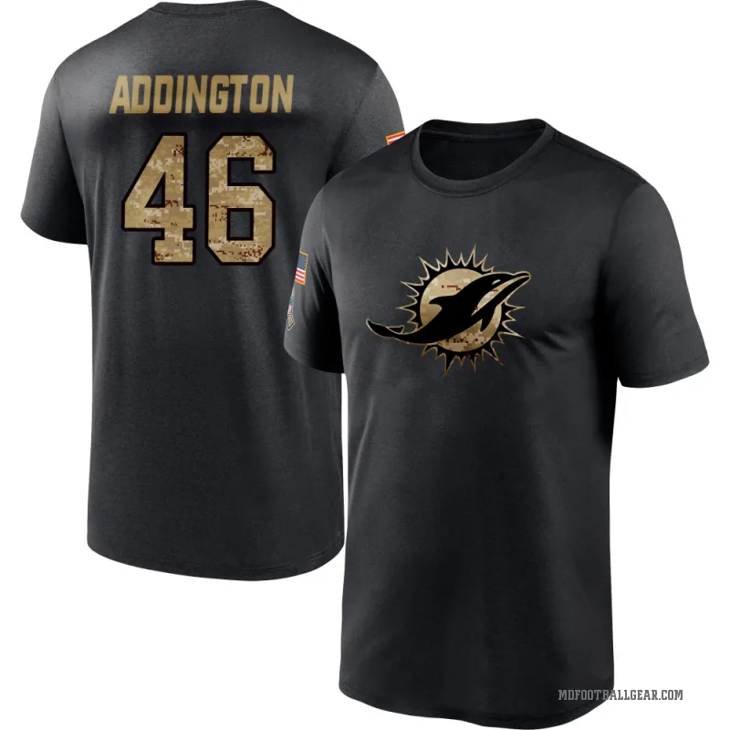 Tucker Addington Youth Black Miami Dolphins 2020 Salute To Service Performance T-Shirt