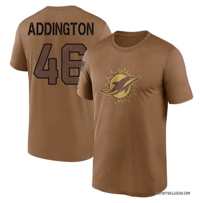 Tucker Addington Youth Brown Miami Dolphins 2023 Salute To Service Performance T-Shirt