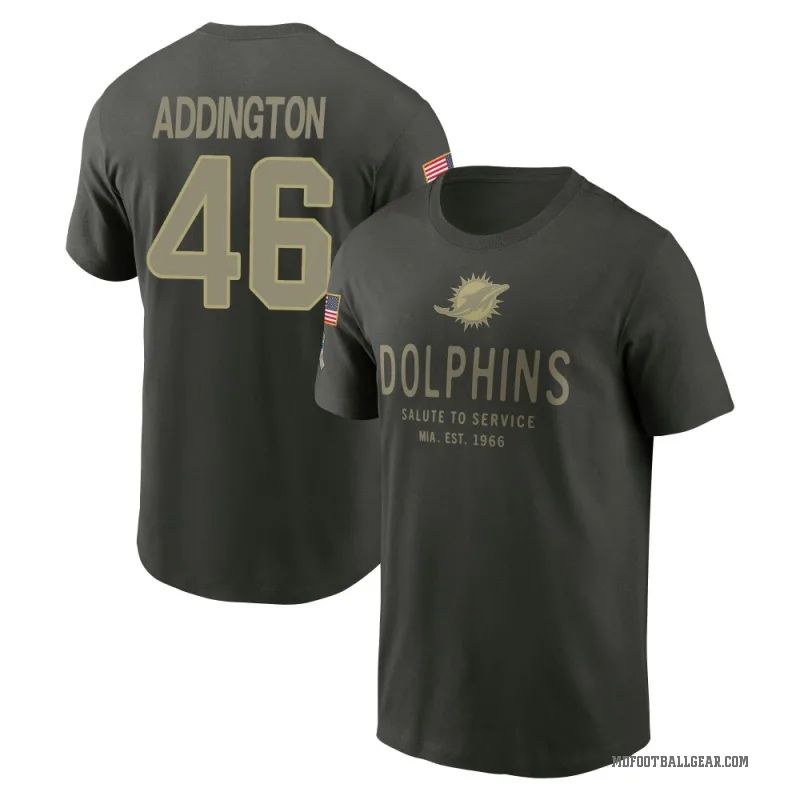 Tucker Addington Youth Green Miami Dolphins Forest/ 2025 Salute to Service Sideline Primary Edge T-Shirt