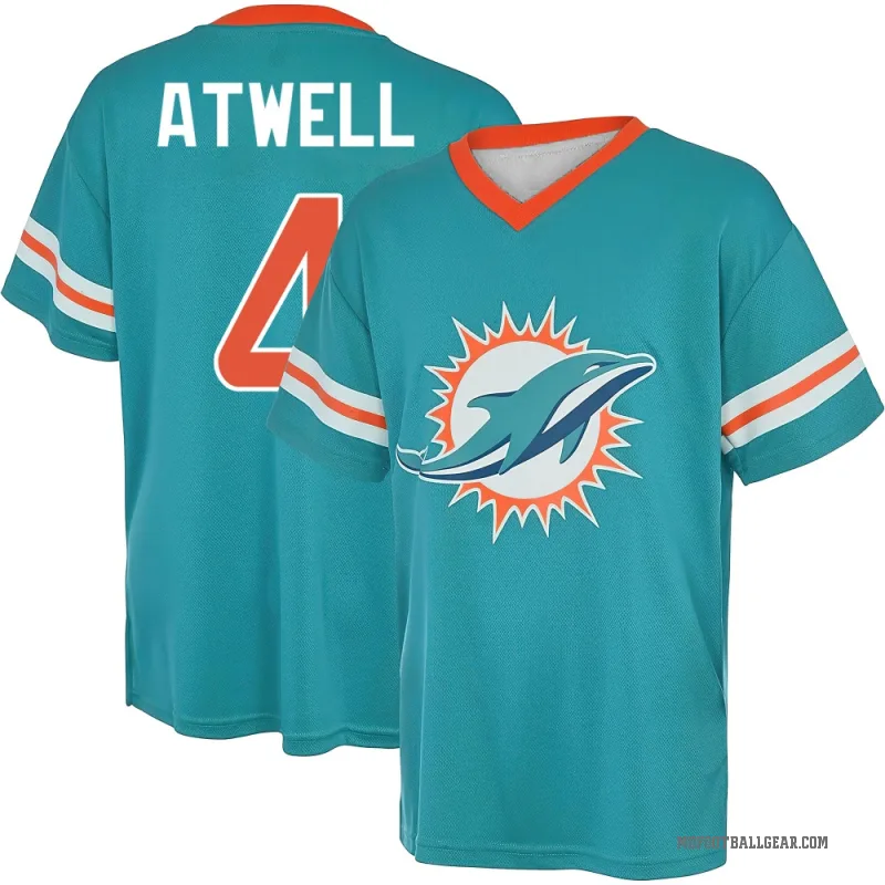 Tutu Atwell Men's Aqua Miami Dolphins Game Day V-Neck T-Shirt