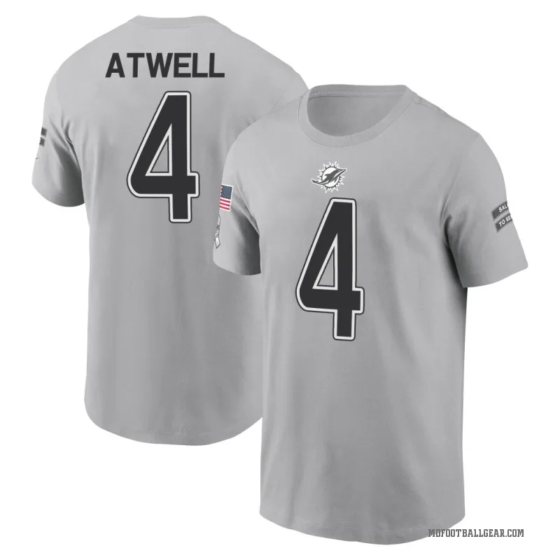 Tutu Atwell Men's Gray Miami Dolphins 2024 Salute to Service T-Shirt