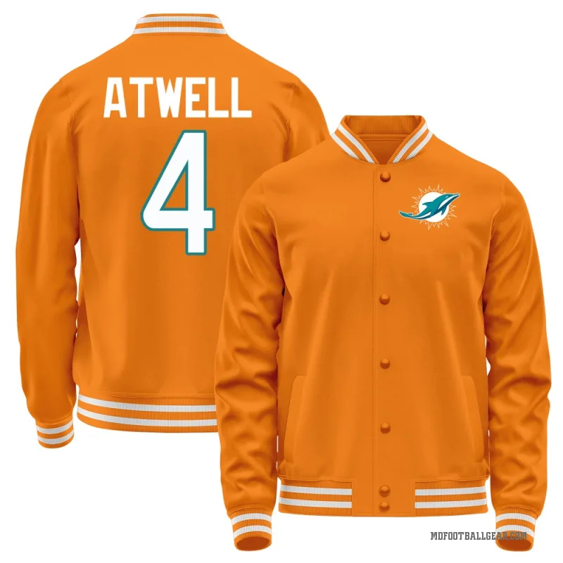 Tutu Atwell Men's Orange Miami Dolphins Full-Snap Jacket