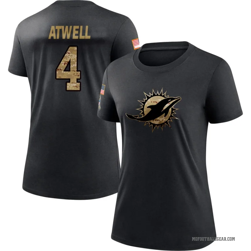 Tutu Atwell Women's Black Miami Dolphins 2020 Salute To Service Performance T-Shirt