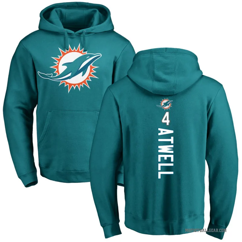 Tutu Atwell Youth Aqua Miami Dolphins Pro Line Backer Pullover Hoodie