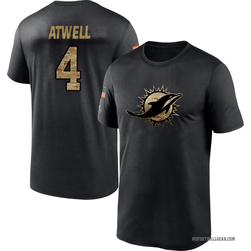 Tutu Atwell Youth Black Miami Dolphins 2020 Salute To Service Performance T-Shirt