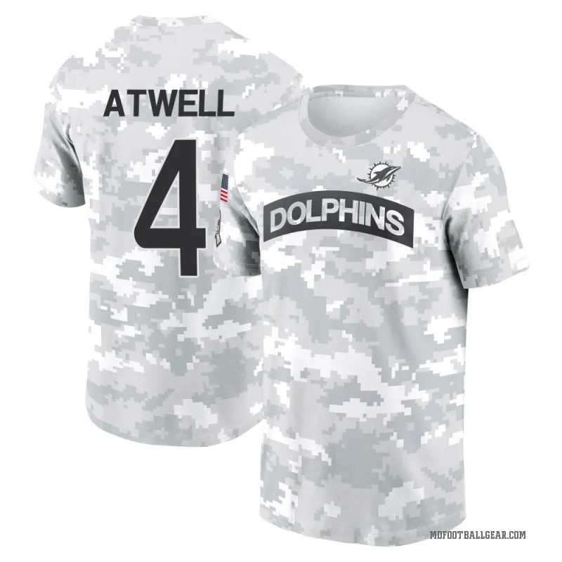 Tutu Atwell Youth Camo Miami Dolphins Arctic 2024 Salute to Service Performance T-Shirt