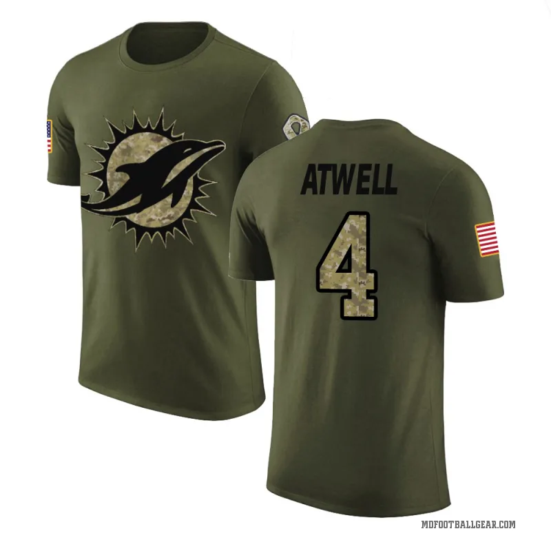 Tutu Atwell Youth Olive Miami Dolphins Salute to Service T-Shirt
