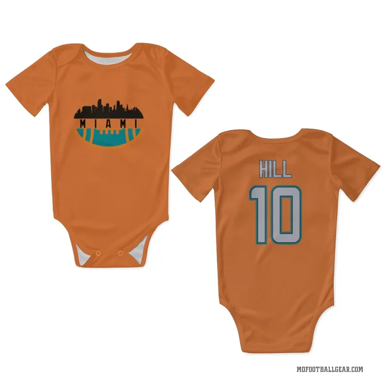 Tyreek Hill  Orange Miami Dolphins  Newborn & Infant Bodysuit