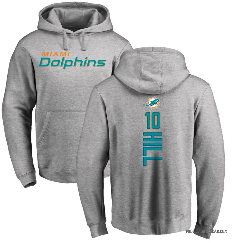 Tyreek Hill Youth Miami Dolphins Pro Line Ash Backer Pullover Hoodie