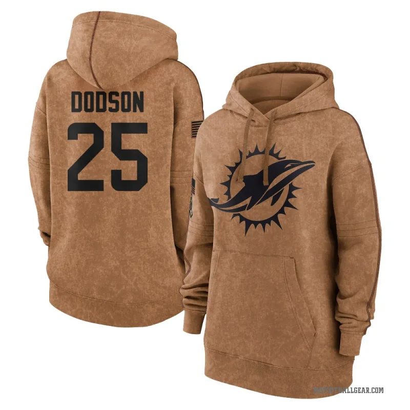 Tyrel Dodson Women's Brown Miami Dolphins 2023 Salute To Service Pullover Hoodie