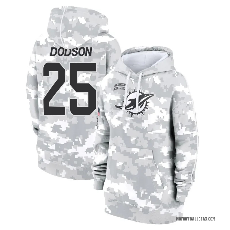 Tyrel Dodson Women's Camo Miami Dolphins Arctic 2024 Salute to Service Club Fleece Pullover Hoodie