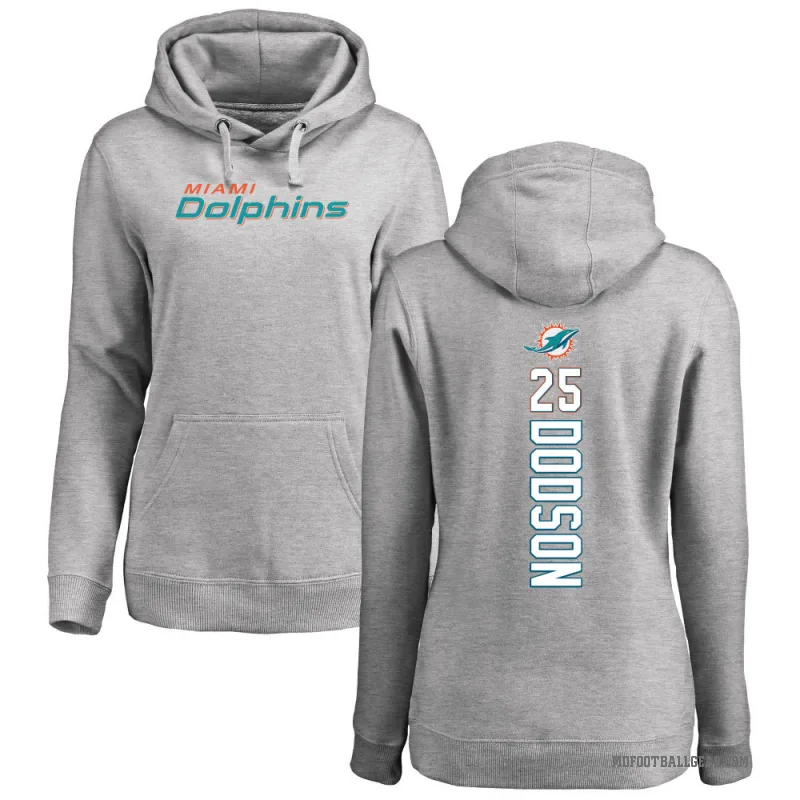 Tyrel Dodson Women's Miami Dolphins Pro Line Ash Backer Pullover Hoodie