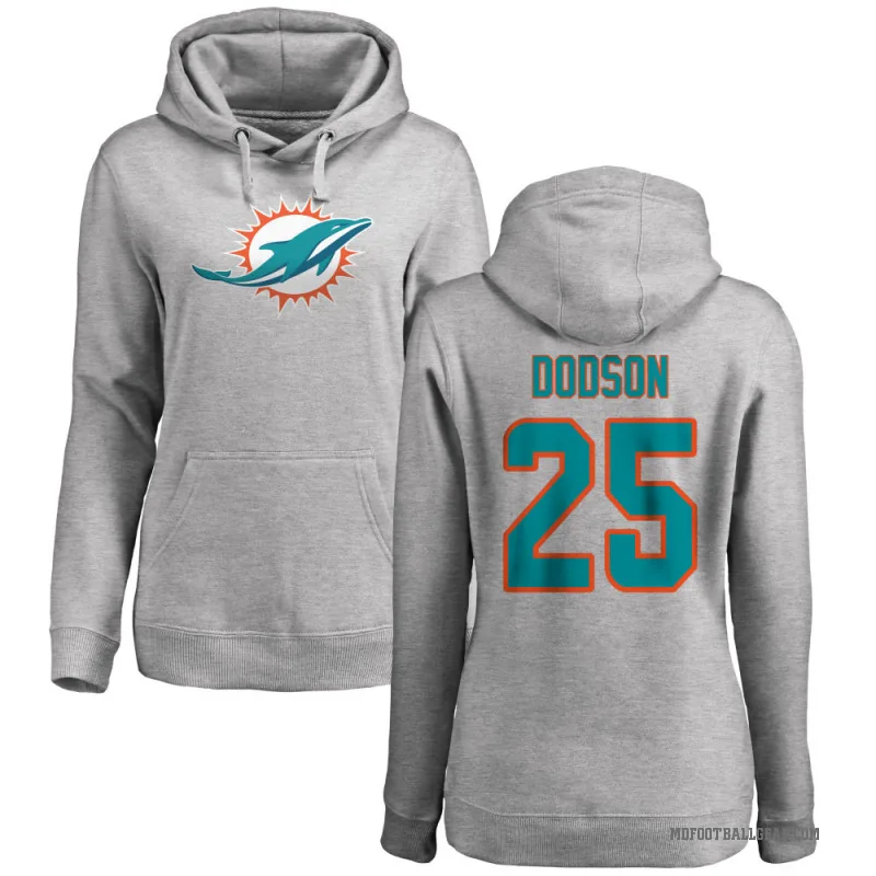 Tyrel Dodson Women's Miami Dolphins Pro Line Ash Logo Pullover Hoodie
