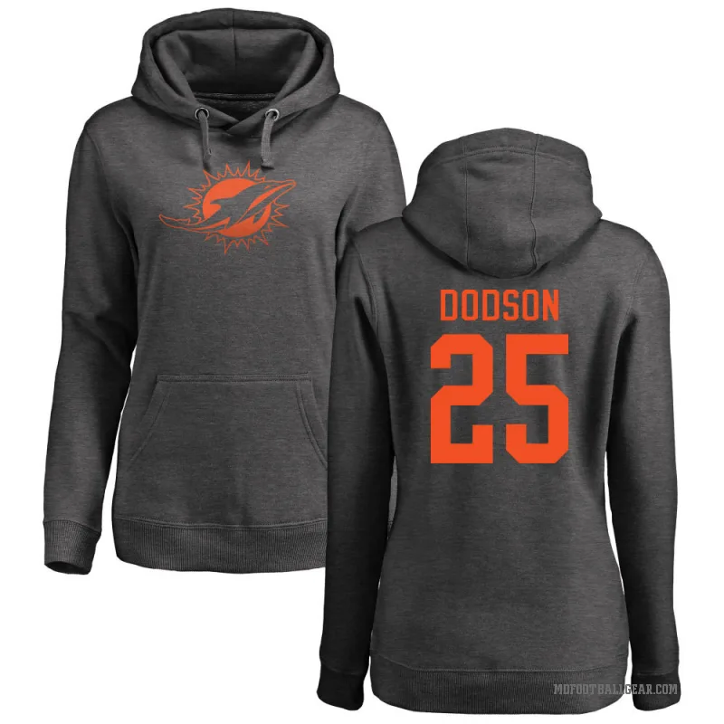 Tyrel Dodson Women's Miami Dolphins Pro Line by Branded Ash One Color Pullover Hoodie