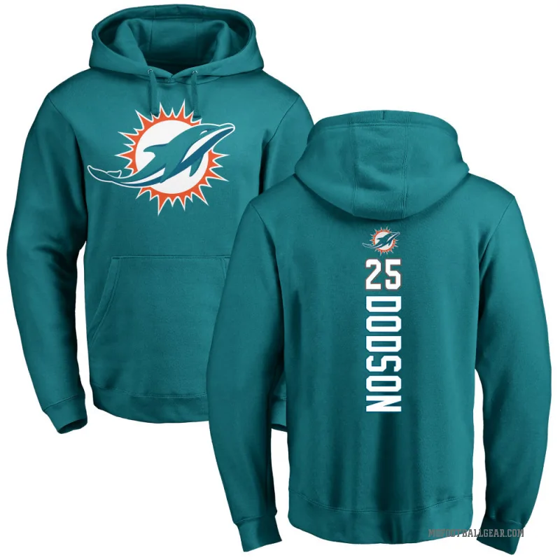 Tyrel Dodson Youth Aqua Miami Dolphins Pro Line Backer Pullover Hoodie