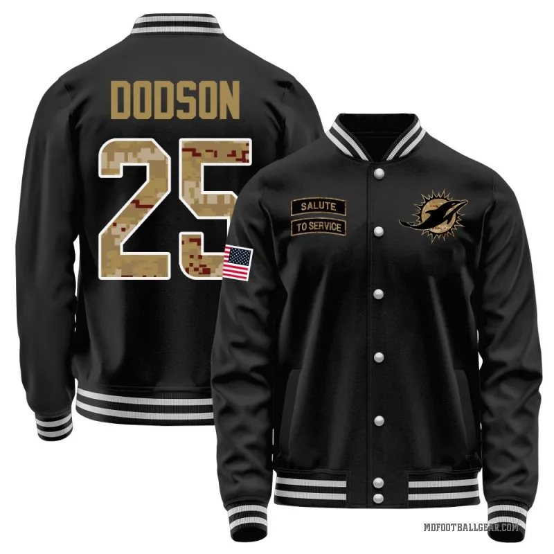 Tyrel Dodson Youth Black Miami Dolphins Salute to Service Sideline Performance Jacket