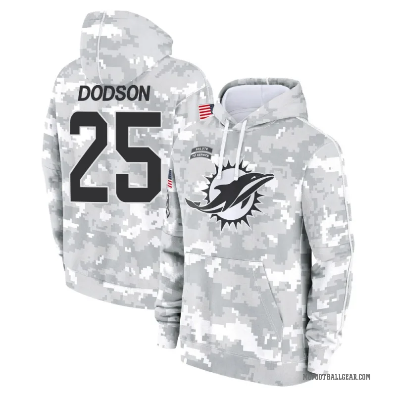 Tyrel Dodson Youth Camo Miami Dolphins Arctic 2024 Salute to Service Club Fleece Pullover Hoodie