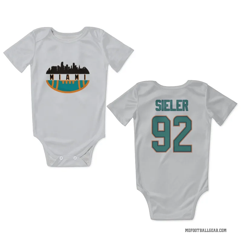 Zach Sieler  White Miami Dolphins  Newborn & Infant Bodysuit